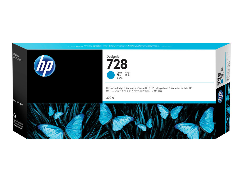 HP 728 - 300 ml - Cyan - original - DesignJet - Tintenpatrone - für DesignJet T730, T830